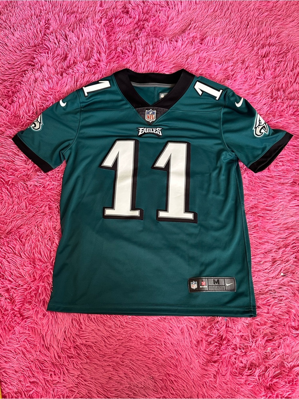 Nike Men's Philadelphia Eagles #11 Teal and White Football Jersey